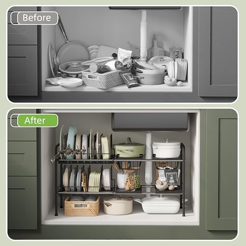 NETEL Expandable Under Sink Organizer，Pot and pan Organizer Under Cabinet - Image 5