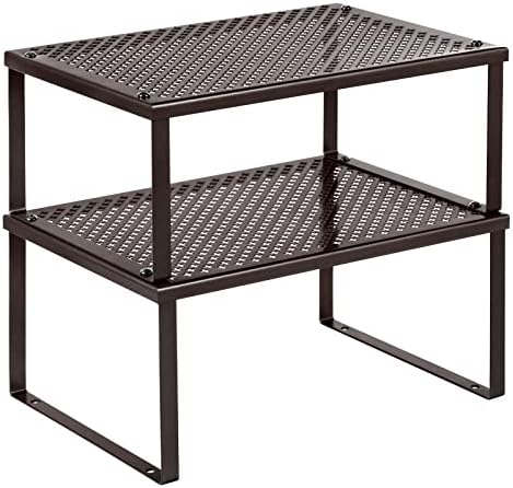 SONGMICS Set of 2 Metal Spice Racks, Stackable Expandable Shelf Risers by Unknown