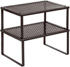SONGMICS Set of 2 Metal Spice Racks, Stackable Expandable Shelf Risers by Unknown