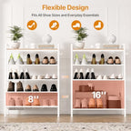 5 Tier Shoe Rack, Shoe Rack for Entryway with Hook, Shoe Organizer with Adjustable Mesh Shelves, Metal Shoe Storage, Closet, Bedroom Living Room Garage - Image 2