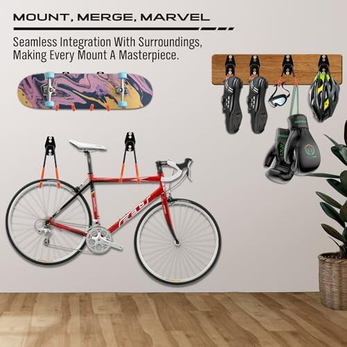 15-Piece Garage Wall Hooks with 3 Extension Straps, Orange Heavy Duty Tool Storage Rack for Ladder, Bike, Shovel, Garden Tools, Metal Wall Mount Organizer Set - Image 5