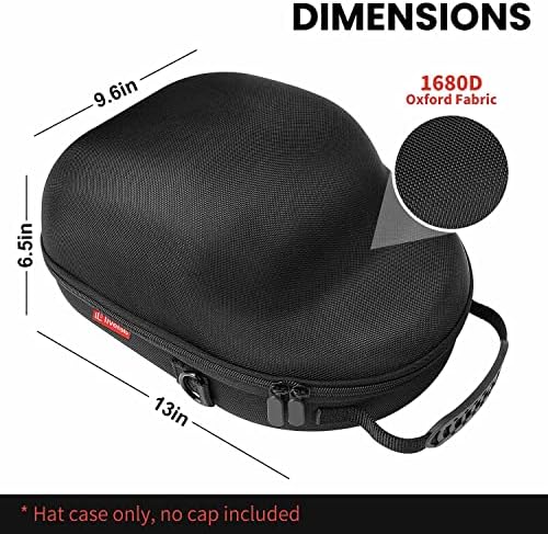 Livelab Hat Case, Hard Hat Case for Baseball Caps, Hat Storage with Carrying Handle & Shoulder Strap, Hat Organizer Protects Up to 6 Hats, Perfect for Travel & Home Storage - Black - Image 5