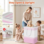 TranquilRelax 3-Pack Laundry Basket, Laundry Hamper, Pink-125L - Image 4
