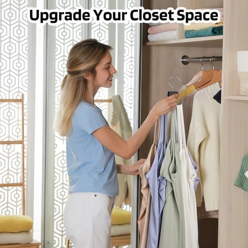 3 Pack Tank Top Hangers, Premium Bra Hanger for Closet Organizer | 2026 Upgraded Design, 360° Rotating & Foldable, Space Saving Wooden Hanger for Tank Tops, Bras, Belts and More (Black) - Image 6