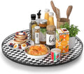 AMH 24-Inch Black and White Checkerboard Lazy Susan Decorative Tray by AMH