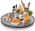 AMH 24-Inch Black and White Checkerboard Lazy Susan Decorative Tray by AMH