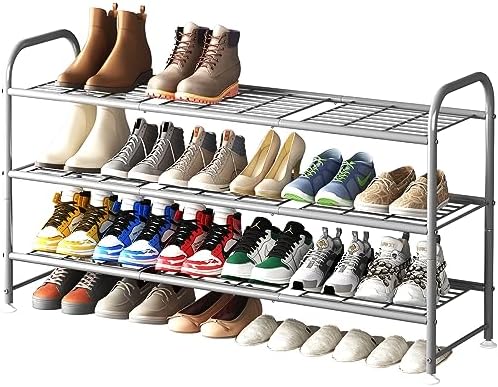 LINZINAR 3 Tier Long Shoe Rack for Closet Metal Shoe Organizer for Entryway by LINZINAR