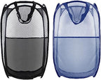 Collapsible Pop Up Laundry Hamper, Extra Large Mesh Foldable Laundry Basket Bag, 28" x 16" x 16", 2 Pack (Black + Blue) by BuyongwantJewelry