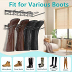 Boot Rack - 8-Pair Wader Hangers Wall Mount Cowboy Boot Hangers - Wall Boots Holder Storage Organizer for Closet, Entryway, Indoor, Garage 4 Pack - Image 3