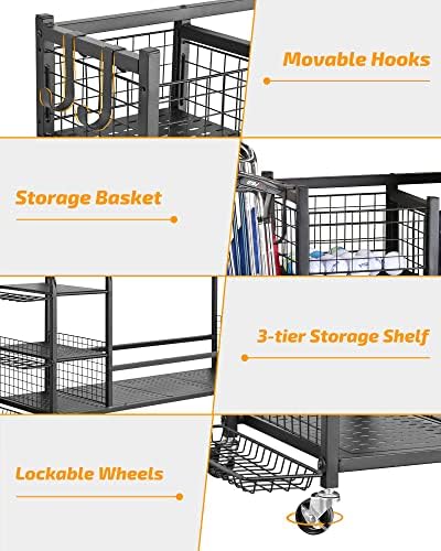 PLKOW Golf Bag Storage Garage Organizer, Extra Large Size Golf Bag Storage Stand and Golf Equipment Rack for Garage,Shed, Basement - Image 2