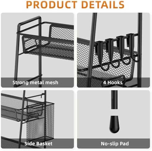 VITVITI 3 Tier Bathroom Organizer Countertop, Counter Storage Shelf, Black - Image 5