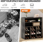 Garden 4 you Shoe Rack Organizer, 5-Tier Wood Cubby Shoe Rack with 2 Storage Shelf and 9 Cubbies, Shoe Organizer Cabinet for Entryway, Hallway, Closet and Garage,Black - Image 6