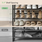 Nunsino Shoe Rack for Closet,4 Tier Shoe Organizer for Entryway,Shoe Shelf with Storage Shelves and Spacious Top,Max Holds 16 of Shoes,Rustic Brown - Image 6