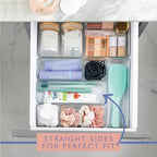 primebox Plastic Clear Acrylic Drawer Organizers. Bathroom, Kitchen, Bedroom, Utensils, Office Organizer Bins, Storage Trays. Heavy Duty, Stackable. 9" x 2" x 2" Set of 6 - Image 3