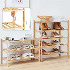 viewcare 6-Tier Bamboo Shoe Rack for Entryway, Stackable | Foldable | Natural, Shoe Organizer for Hallway Closet, Free Standing Shoe Racks for Indoor Outdoor - Image 6