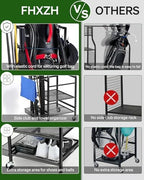 FHXZH Golf Bag Storage Garage Organizer - Golf Bag Stand with Wheels - Image 4