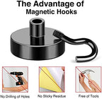 MIKEDE Magnetic Hooks 30Lbs+ Black Heavy Duty Earth Magnets with Hook - Image 5