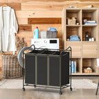 Simple Houseware Heavy Duty 3-Bag Laundry Sorter Rolling Cart, Bronze - Image 5