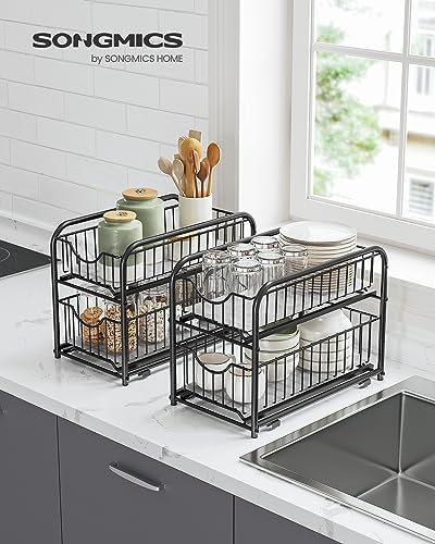 SONGMICS 2-Tier Pull Out Cabinet Organizers, Under Sink Organizer, Bathroom - Image 4