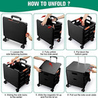 FELICON SELORSS Folding Utility Cart Portable Rolling Crate Handcart-Black - Image 5