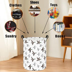 Round Laundry Basket Collapsible Storage Hamper Organizer Mallard Duck - Image 4