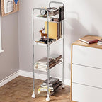 SPACEKEEPER Acrylic Storage Rolling Cart, 4 Tier Bathroom Cart Organizer - Image 5