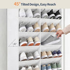 Yecaye 30 Pairs Over the Door Shoe Organizer, Large Capacity Hanging Shoe Rack for Door Hanger with Deep Pockets, Heavy Duty 10 Tier Shoe Holder for Sneakers Boots Heels College Dorm Essentials, White - Image 3