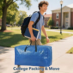 Moving Bags Heavy Duty,Extra Large Moving Bags for Travel/College Packing/Storage/Organization/Seasonal Clothes & Bedding Storage,Moving Supplies Bins,Compatible with Ikea Frakta Cart (SkyBlue,6Pcs) - Image 7