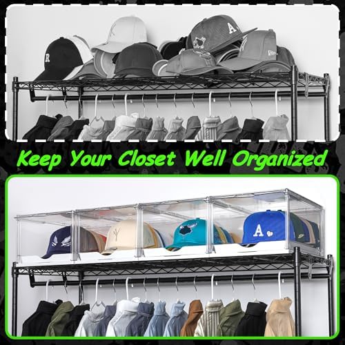 Vtopmart 4 Pack Stackable Baseball Caps Organizer, Each Holds 12 hats - Image 6