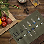 Knife Display Bag with 12 Slots Pocket Knives,Folding Knife Holder Organizer,Tactical Outdoor for EDC Mini Knife Bags,Knives Roll Collection Protector Bag - Image 6