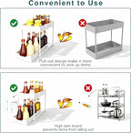 Under Sink Organizer 2 Pack,2 Tier Slide Out Storage for Kitchen Bathroom - Image 5