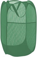 BATTOO Deluxe Strong Mesh Pop up Laundry Hamper Basket with Side Pocket for Laundry Room, Bathroom, Kids Room, College Dorm or Travel Green by BATTOO