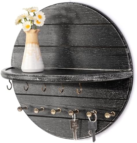 Rebee Vision Round Key Holder Wall Mount for Keys & Sunglasses, Old Black by REBEEVISION
