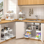 Sevenblue 3-Pack 2-Tier Under Sink Organizers with Sliding Drawers - Image 2