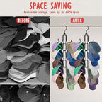 Hat Organizer for Closet: Collapsible Caps Rack with 10 Large Hooks - Image 4