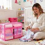 Blanket Storage Bags 4 Pack 60L Clothes Comforter Bedding Container Pink - Image 4