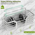 Yougai Shower Caddy, Shower Organizer with Soap Holder and Hooks, Rustproof Shower Shelves, No Drilling Bathroom Organizers and Storage, Wall-Mounted Kitchen & Home Decor (Silver) - Image 5