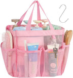 Mesh Shower Caddy Portable - 8 Pockets, S-Hook, Shower Bag for Dorm Camping by F-color
