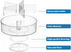 Divided Lazy Susan Turntable Storage Container Rotating Organizer Spinning Organizer Bins for Kitchen Cabinet, Pantry, Refrigerator, Countertop - Image 3