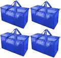 TICONN 4 Pack Extra Large Moving Bags Heavy Duty with Zippers & Carrying Handles, Durable Storage Bags Moving Boxes for Closet Organizers and Storage (4 Pack, Blue) by TICONN