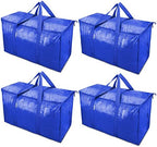 TICONN 4 Pack Extra Large Moving Bags Heavy Duty with Zippers & Carrying Handles, Durable Storage Bags Moving Boxes for Closet Organizers and Storage (4 Pack, Blue) by TICONN