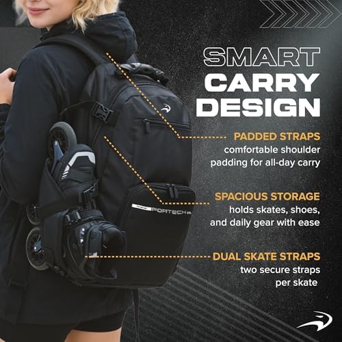 Flying Eagle Portech Travel Backpack - Urban Inline Skates Sports Backpack, Skating Bags, Travel Bag, Inline Skate Bag for Women & Men, Sports Equipment Organizer, Skate Accessories - Image 4