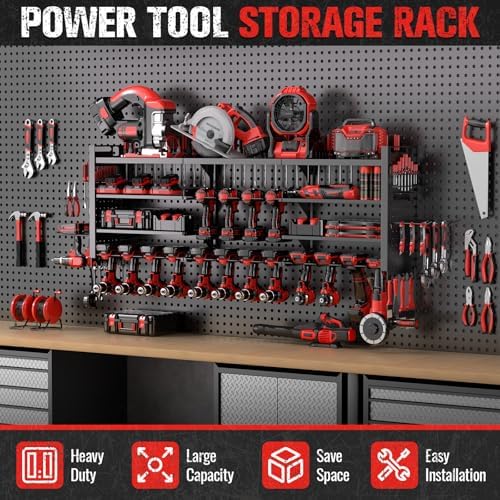 49.8" Power Tool Organizer Wall Mount,Holds 18 Cordless Drills - Image 6