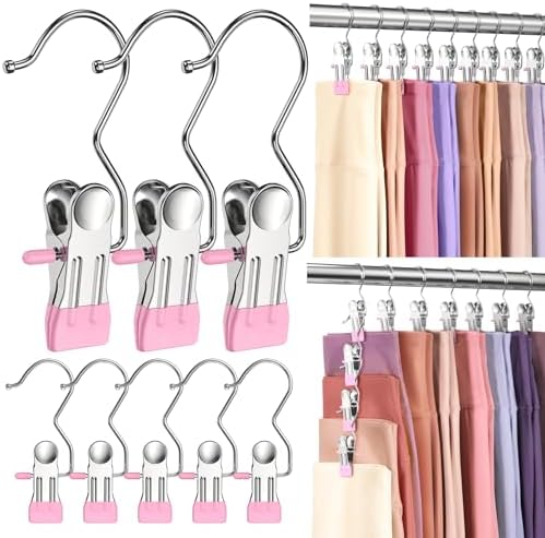 30 Pack Pants Hangers with Clips,Legging & Jean Hangers for Closet Hanging by DOIOWN
