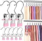 30 Pack Pants Hangers with Clips,Legging & Jean Hangers for Closet Hanging by DOIOWN