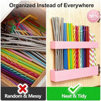 9.5” Large Acrylic Straw Holder for Cabinet Door, Adjustable Two-Part - Image 6