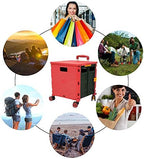 FELICON SELORSS Foldable Utility Cart Folding Portable Rolling Crate-Red - Image 5