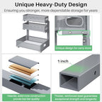 Kitstorack Under Sink Organizer, 1-Pack 3-Tier Height Adjustable Thickened Metal Pull out Cabinet Organizer Shelf, Slide out Storage Drawer Rack for Bathroom Kitchen Pantry Home Organization, Grey - Image 5
