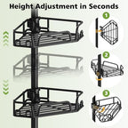 DAOYA Shower Caddy Tension Pole Shower Organizer Tension Rod with Towel Bar - Image 2