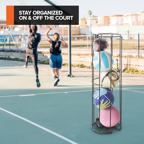 Modern Innovations Vertical Ball Storage Rack (6 Pack) Wall-Mounted Sports Organizer for Soccer, Volleyball, Football, Basketball – Space-Saving Holder for Garage, Gym, or Playroom - Image 6